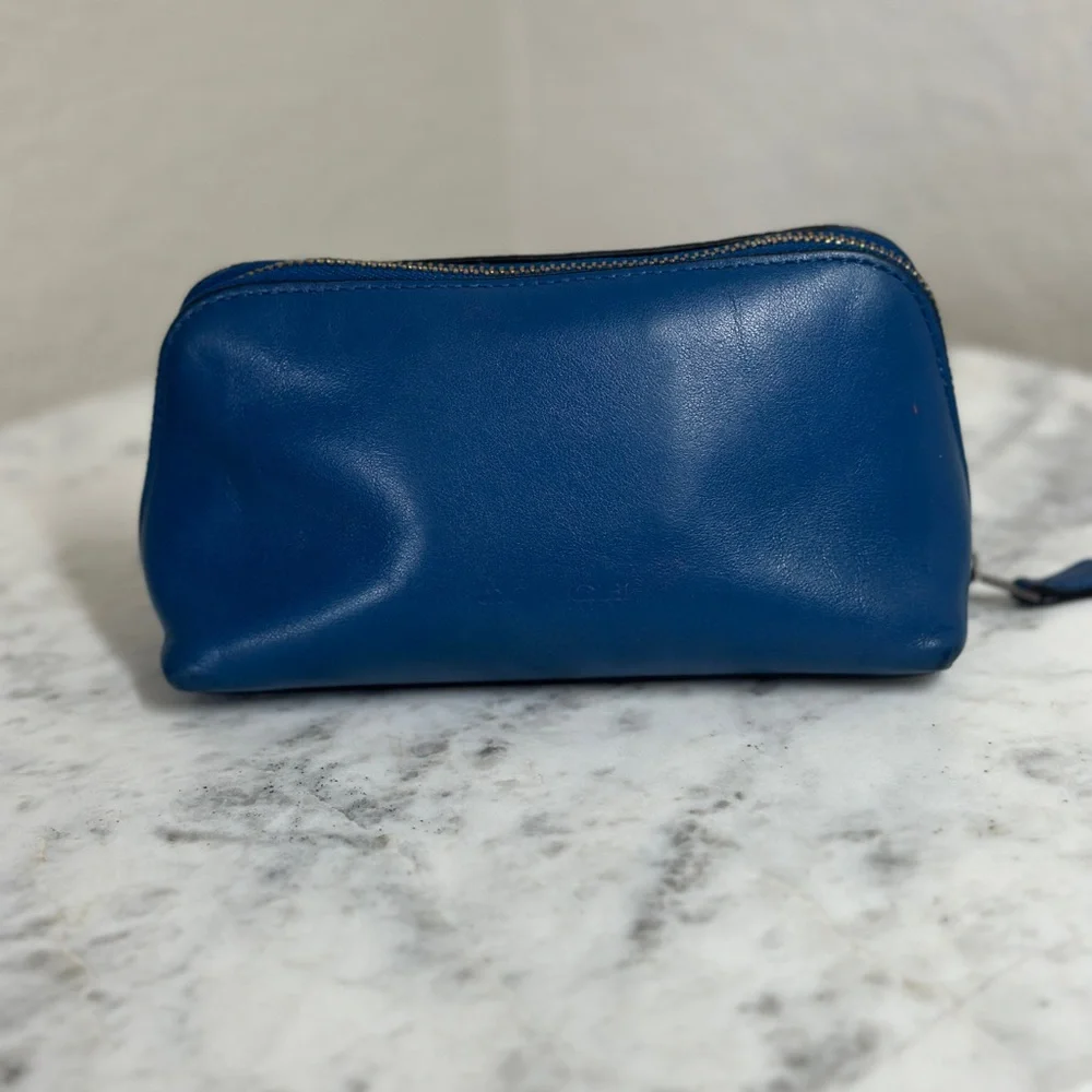Coach Blue Leather Pouch with Ghost Detail - Picture 2 of 10